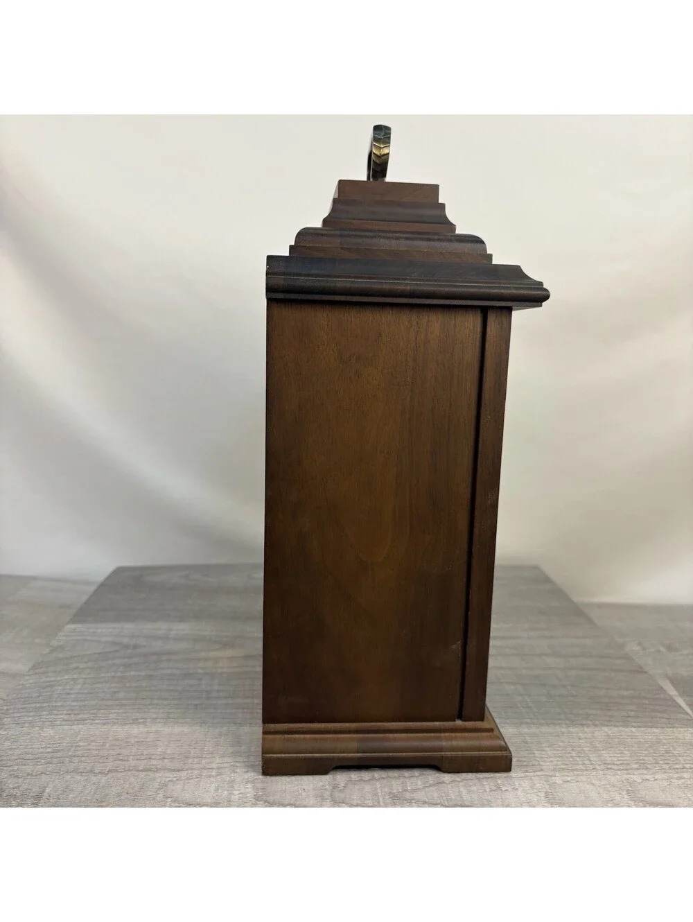 Hermle Quartz Mantel Clock Walnut Case West Germany Gold Dial Roman Numerals